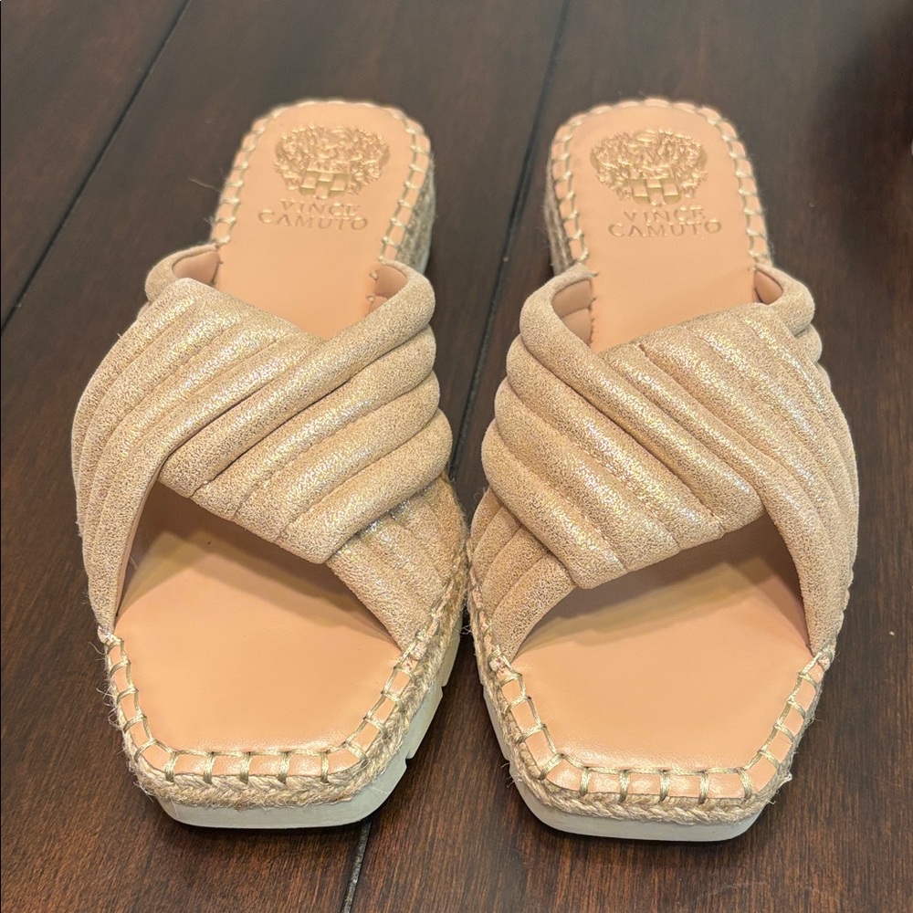 VC gold slip on sandals